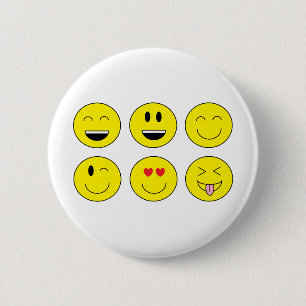 Macaron Rond 5 Cm Bouton de "Emojis"