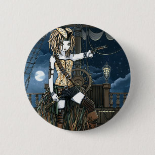 Macaron Rond 5 Cm Bouton de Fae de lune de bateau de pirate de ciel