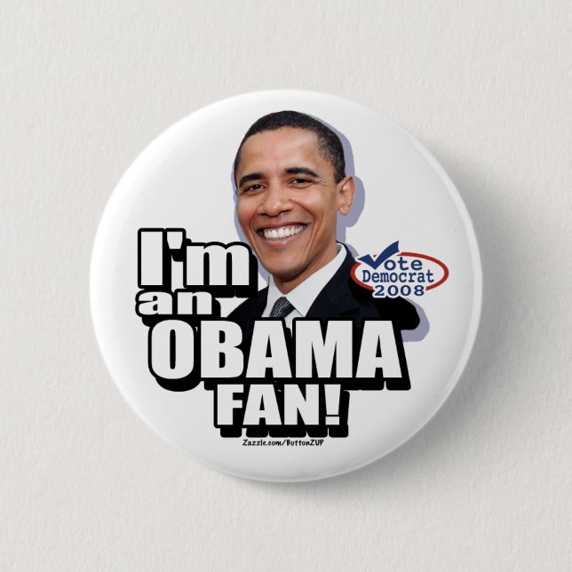 Macaron Rond 5 Cm Bouton de fan d'Obama (Devant)