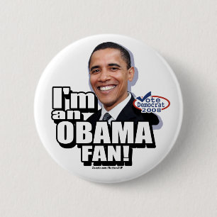 Macaron Rond 5 Cm Bouton de fan d'Obama