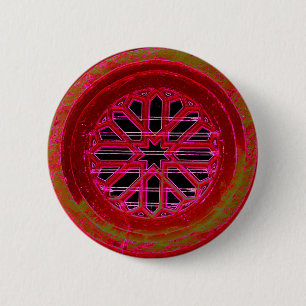 Macaron Rond 5 Cm bouton de fenêtre mandala rouge