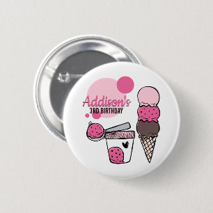 Macaron Rond 5 Cm Bouton de fête d'anniversaire de la crème glacée