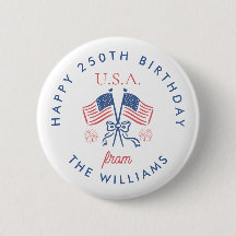 Bouton de fête pour le 250e anniversaire de l'Amér