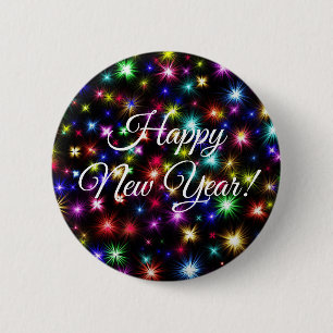 Macaron Rond 5 Cm Bouton de feux d'artifice de bonne année