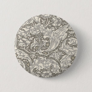 Macaron Rond 5 Cm Bouton de fiancé de William Morris damassé antique