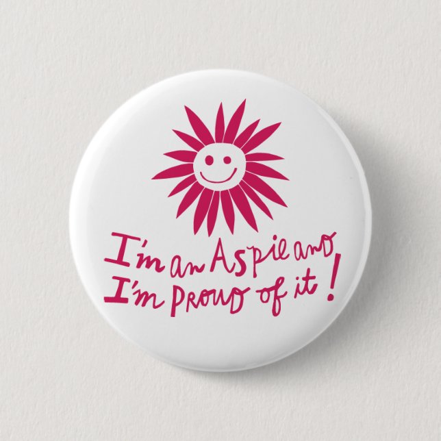 Macaron Rond 5 Cm Bouton de fierté d'Aspie (Devant)