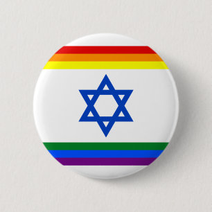 Macaron Rond 5 Cm Bouton de fierté de l'Israël LGBT