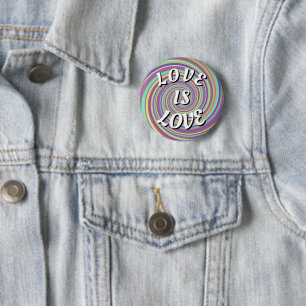 Macaron Rond 5 Cm Bouton de Fierté Love Is Love