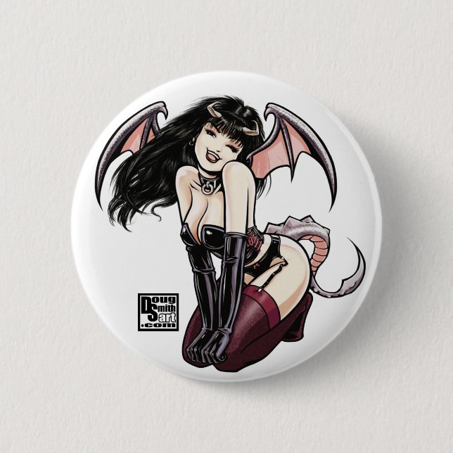 Macaron Rond 5 Cm Bouton de fille de dragon (Devant)