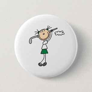 Macaron Rond 5 Cm Bouton de fille de golf