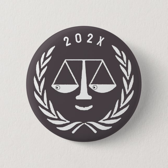 Macaron Rond 5 Cm Bouton de fin d'études de droit de l'avocat (Devant)