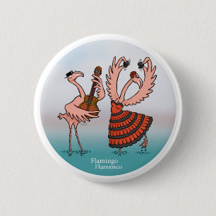 Macaron Rond 5 Cm Bouton de flamenco de Flamant rose