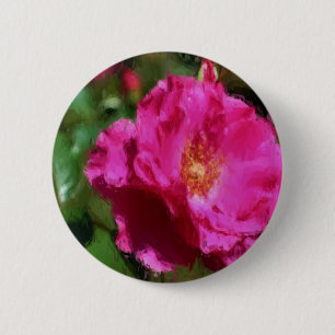 Macaron Rond 5 Cm Bouton de fleur de dessin de craie de rose de rose