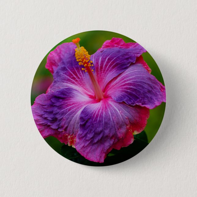 Macaron Rond 5 Cm Bouton de fleur de ketmie (Devant)