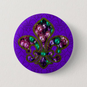 Macaron Rond 5 Cm Bouton de Fleur de Lis