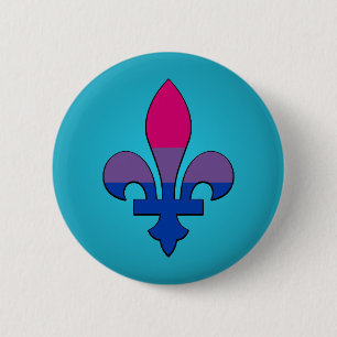 Macaron Rond 5 Cm Bouton de fleur-De-lis de fierté de bisexualité