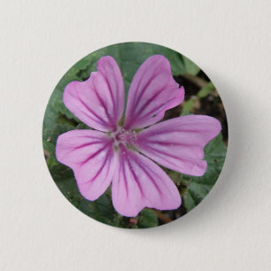 Macaron Rond 5 Cm Bouton de Fleur sauvage mauve