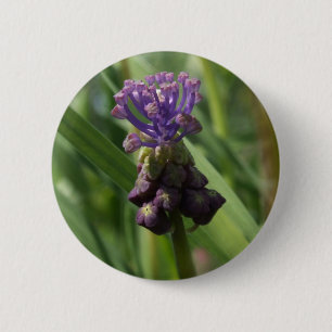 Macaron Rond 5 Cm Bouton de fleurs violettes