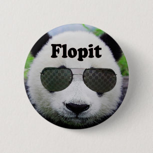 Macaron Rond 5 Cm Bouton de Flopit (panda)