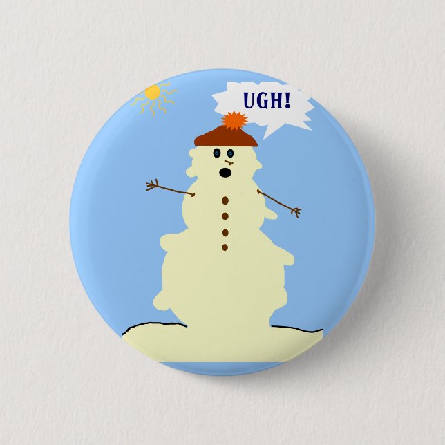 Macaron Rond 5 Cm bouton de fonte de bonhomme de neige (Devant)