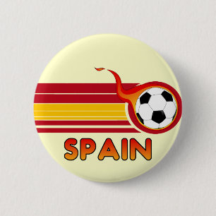 Macaron Rond 5 Cm Bouton de football d'Espagne