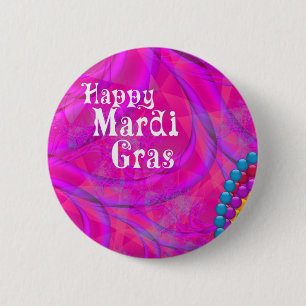Macaron Rond 5 Cm Bouton de fractales de mardi gras