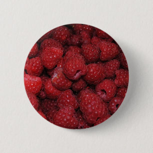 Macaron Rond 5 Cm Bouton de framboises rouges