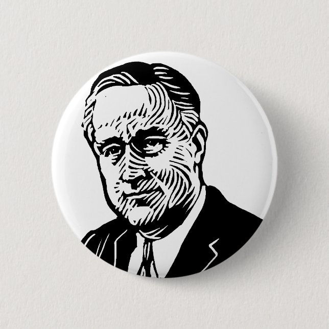 Macaron Rond 5 Cm Bouton de Franklin Delano Roosevelt (Devant)
