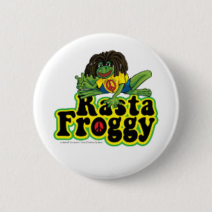 Macaron Rond 5 Cm Bouton de Froggy de Rasta
