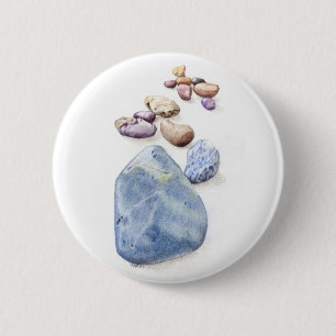 Macaron Rond 5 Cm Bouton de galets de plage