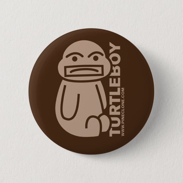 Macaron Rond 5 Cm Bouton de GARÇON de TORTUE (Devant)