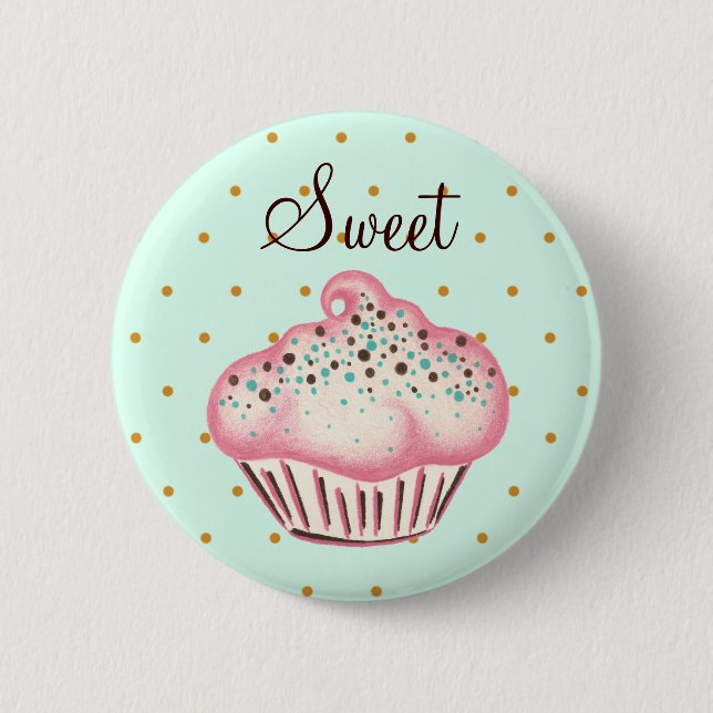 Macaron Rond 5 Cm Bouton de gâteau de menthe rose douce (Devant)