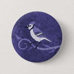 Macaron Rond 5 Cm Bouton de geai bleu