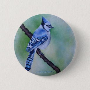Macaron Rond 5 Cm Bouton de geai bleu