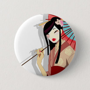 Macaron Rond 5 Cm Bouton de geisha de Yume