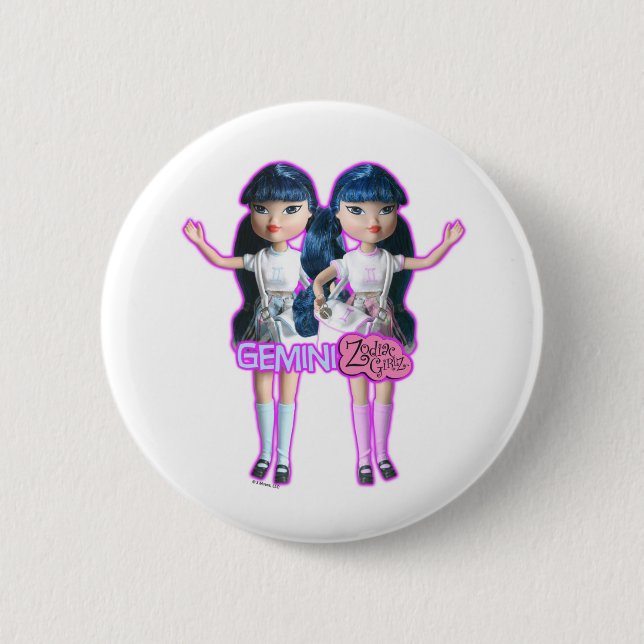 Macaron Rond 5 Cm Bouton de Gémeaux (Devant)