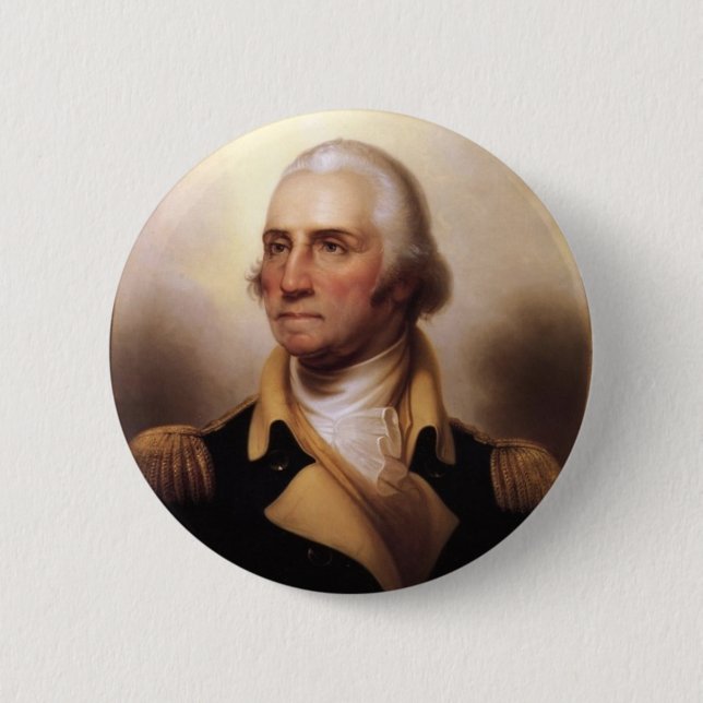 Macaron Rond 5 Cm Bouton de George Washington (Devant)