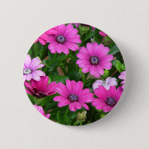 Macaron Rond 5 Cm Bouton de géranium de Cranesbill (fleurs roses)