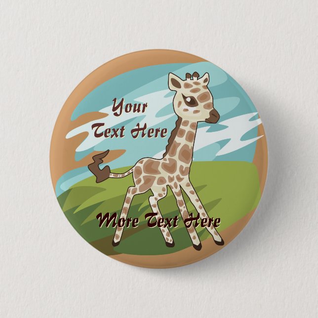 Macaron Rond 5 Cm Bouton de girafe (Devant)