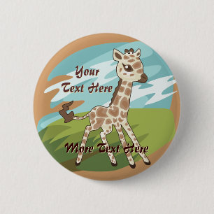 Macaron Rond 5 Cm Bouton de girafe