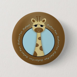Macaron Rond 5 Cm Bouton de girafe de safari
