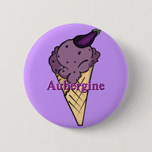Macaron Rond 5 Cm Bouton de glace d'aubergine