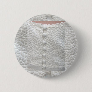 Macaron Rond 5 Cm Bouton de gobelet Mariage blanc - personnalisable