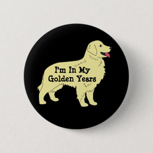 Macaron Rond 5 Cm Bouton de golden retriever