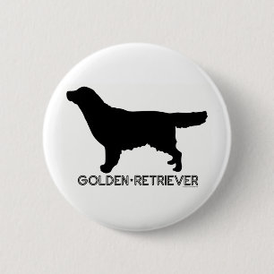 Macaron Rond 5 Cm Bouton de golden retriever