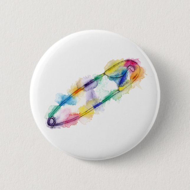 Macaron Rond 5 Cm Bouton de goupille de sécurité d'arc-en-ciel (Devant)