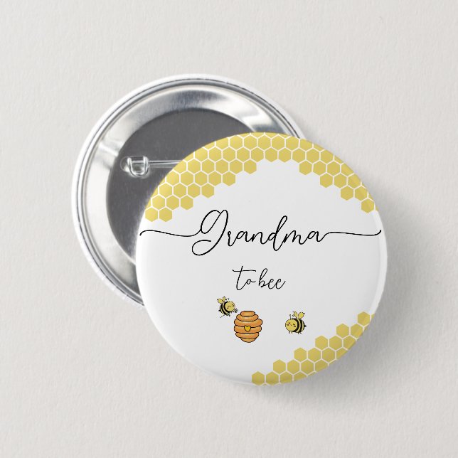 Macaron Rond 5 Cm Bouton de grand-mère à abeille (Devant & derrière)
