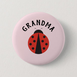 Macaron Rond 5 Cm Bouton de grand-mère rose pour baby shower de cocc