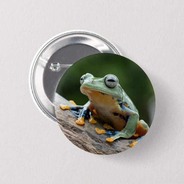 Macaron Rond 5 Cm Bouton de grenouille (Devant & derrière)