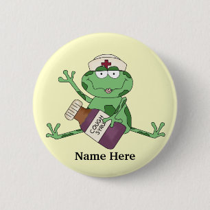 Macaron Rond 5 Cm Bouton de grenouille infirmière